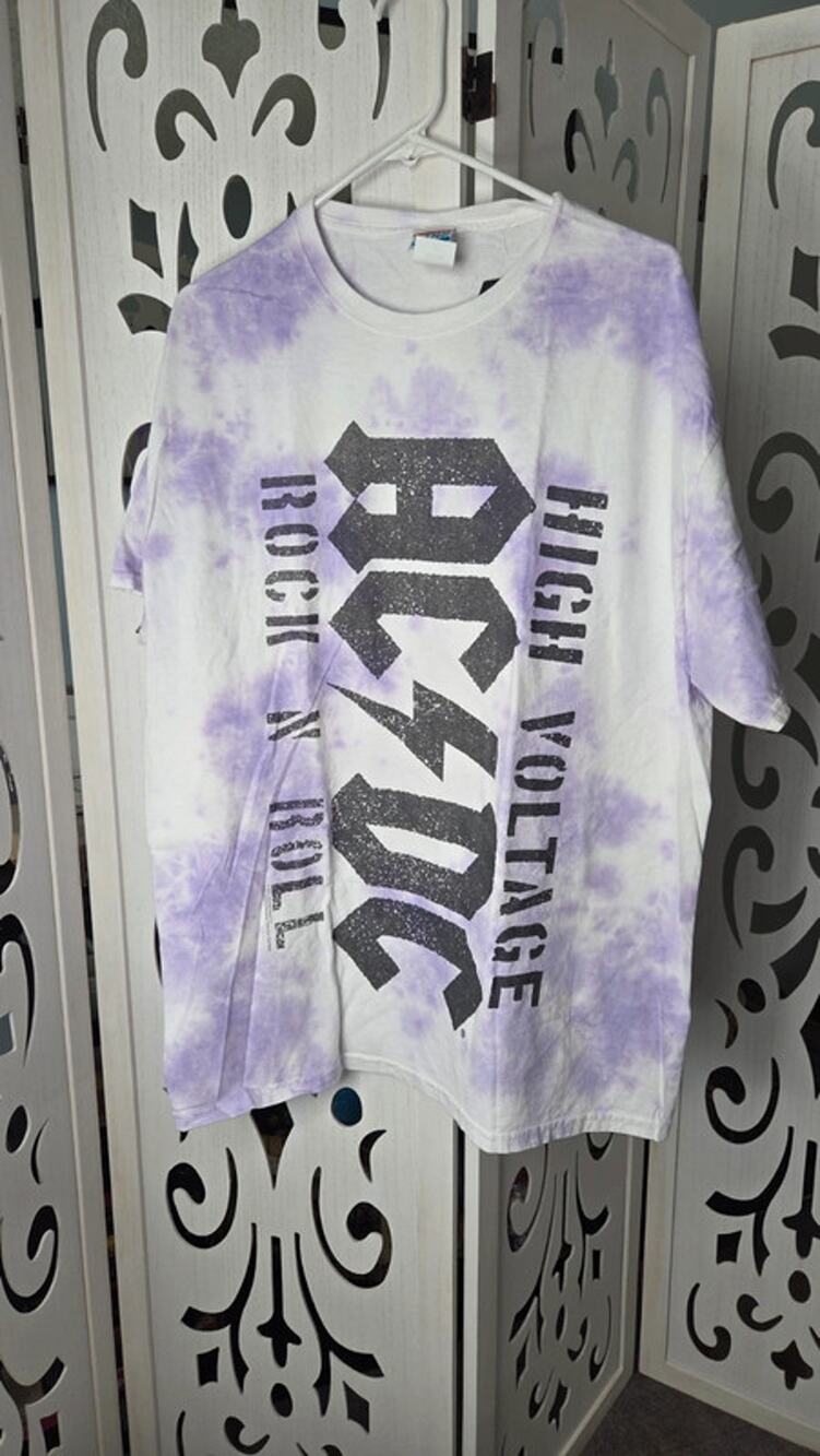 ACDC High Voltage Rock N Roll Tee Junk Food Tie Dye NWT Band Shirt L